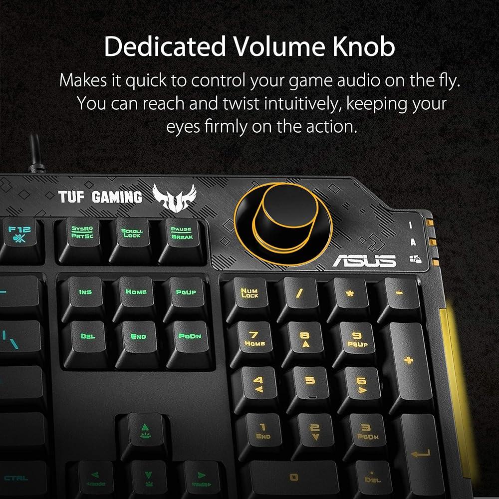 ASUS TUF Gaming K1 CA Mechanical Keyboard - RGB Backlit, Water-Resistant, Durable for PC Gaming & Office Use