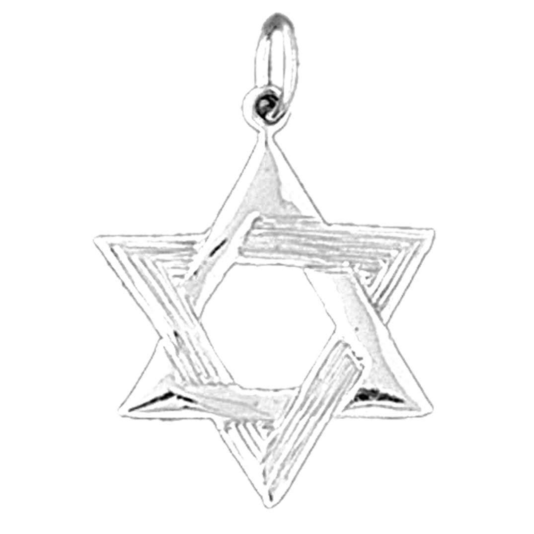 925 Sterling Silver Star of David Pendant Necklace - 26mm Elegant Jewish Jewelry for Men & Women - Perfect for Hanukkah, Bar Mitzvah & Religious Gifts