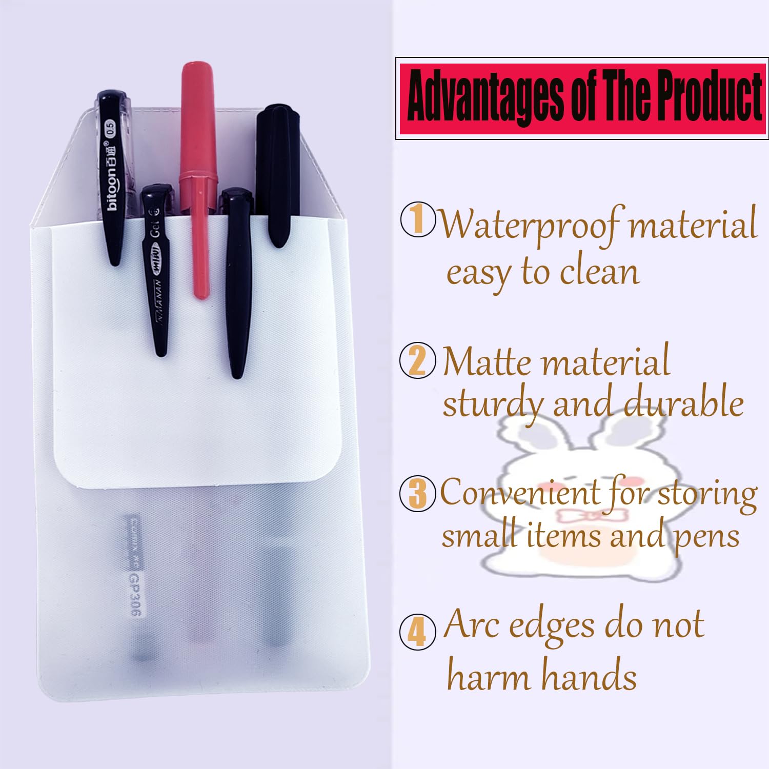 10 Pack Heavy Duty PVC Pocket Protectors - Pen Holder Pouch for Office, School & Hospital Supplies - Leakproof Pocket Protector for Pens, Markers & Writing Tools (White) - Ideal for Nurses, Teachers & Professionals