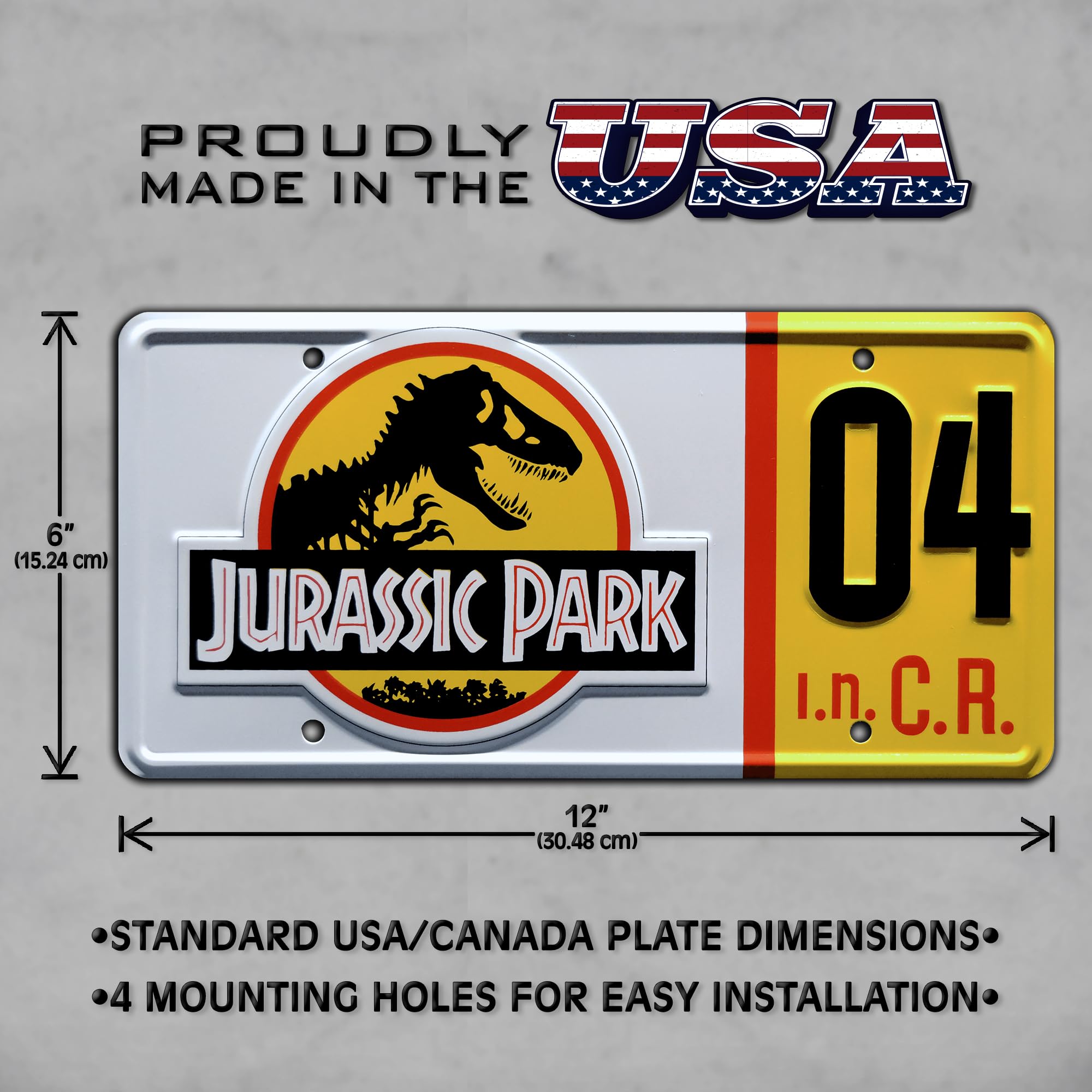 Jurassic Trilogy Explorer #04 & #05 Metal Stamped License Plates - Dinosaur Themed Car Accessories for Jeep, Truck & SUV Enthusiasts | Perfect for Gift, Collection & Outdoor Adventures