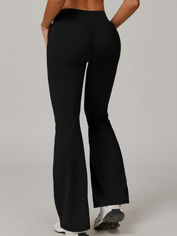 ZASUWA Women's Sexy V-Neck Waist Flare Backless Tracksuit - Gym Workout, Yoga, Running, Lounge Wear for Women