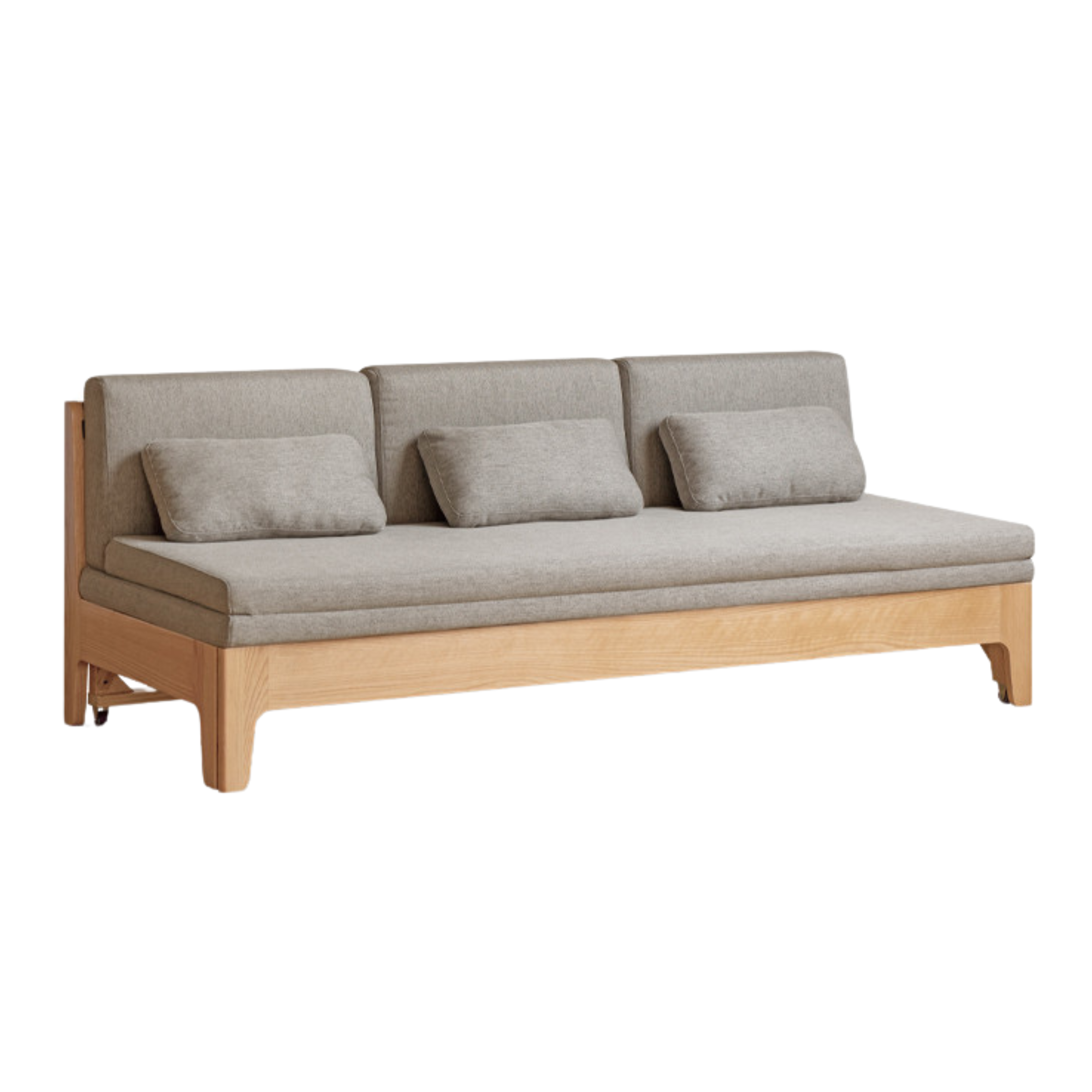 Oak Solid Wood Sleeper Sofa - Convertible Sofa Bed for Small Spaces, Guest Room & Living Room | Durable & Stylish Furniture for Home & Office