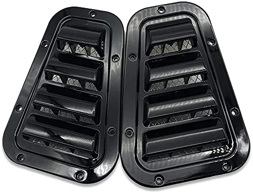 ABS Car Hood Ventilation Wings - Front Bonnet Vents & Side Trim Cover for Land Rover Defender 2004-2019 | Steel Air Flow Intake Scoop Vent Snow Cover | Off-Road Accessories & Hood Decor Upgrade | Perfect for Off-Roading & Extreme Weather Protection