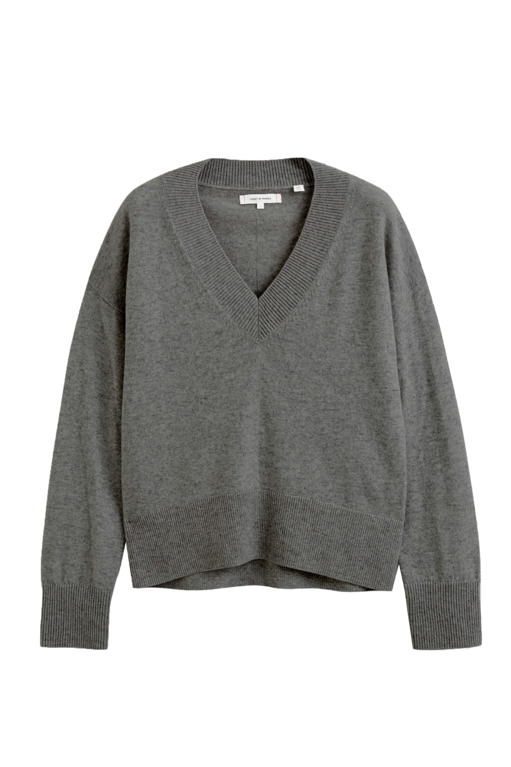Dark Grey Wool Cashmere V-Neck Sweater for Women - Soft & Warm Winter Pullover - Perfect for Office, Date Night & Holiday Outfits