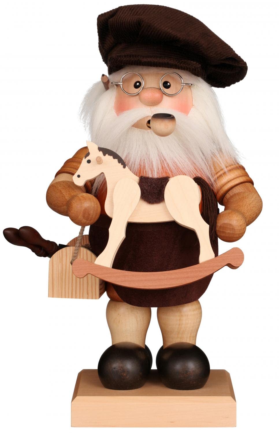 Christian Ulbricht Handcrafted Wooden Toy Maker Smoker - 13.6 Inch Natural German Christmas Decoration for Holiday Home & Tabletop Display
