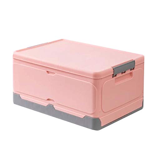 WOCOYO Foldable Storage Box 47x34x23cm - Pink Organizer for Books, Clothes & Dorm Room - Space Saving Solution for Kitchen, Bedroom & College Dorm Organization