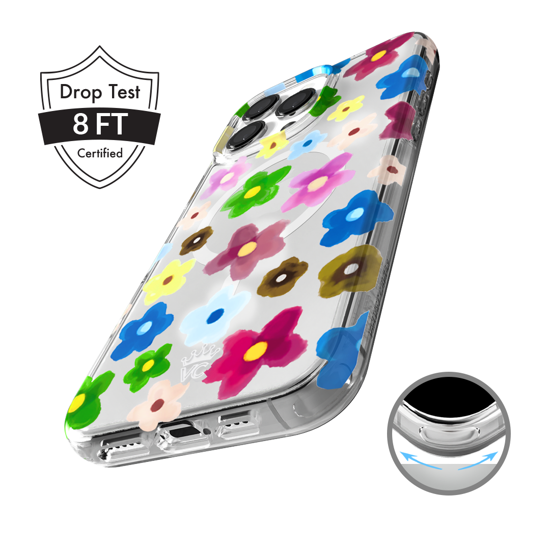 Flower Power iPhone Case - Vibrant Floral Design Protective Cover for iPhone 12/13/14/15 Pro Max - Perfect for Spring, Summer & Boho Style Lovers