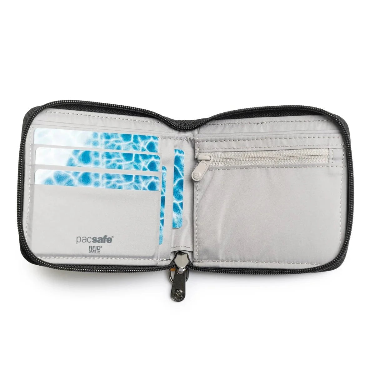 Pacsafe RFIDsafe™ RFID Blocking Zip Around Wallet - Secure Travel & Everyday Use for Credit Cards, Passport & Cash - Anti-Theft Protection for Commuting, Shopping & Vacations