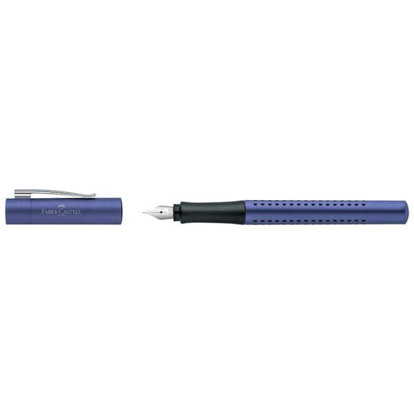 Faber-Castell Grip 2011 Metallic Blue Fountain Pen - Premium Writing Instrument for Calligraphy, Note Taking & Gift Giving