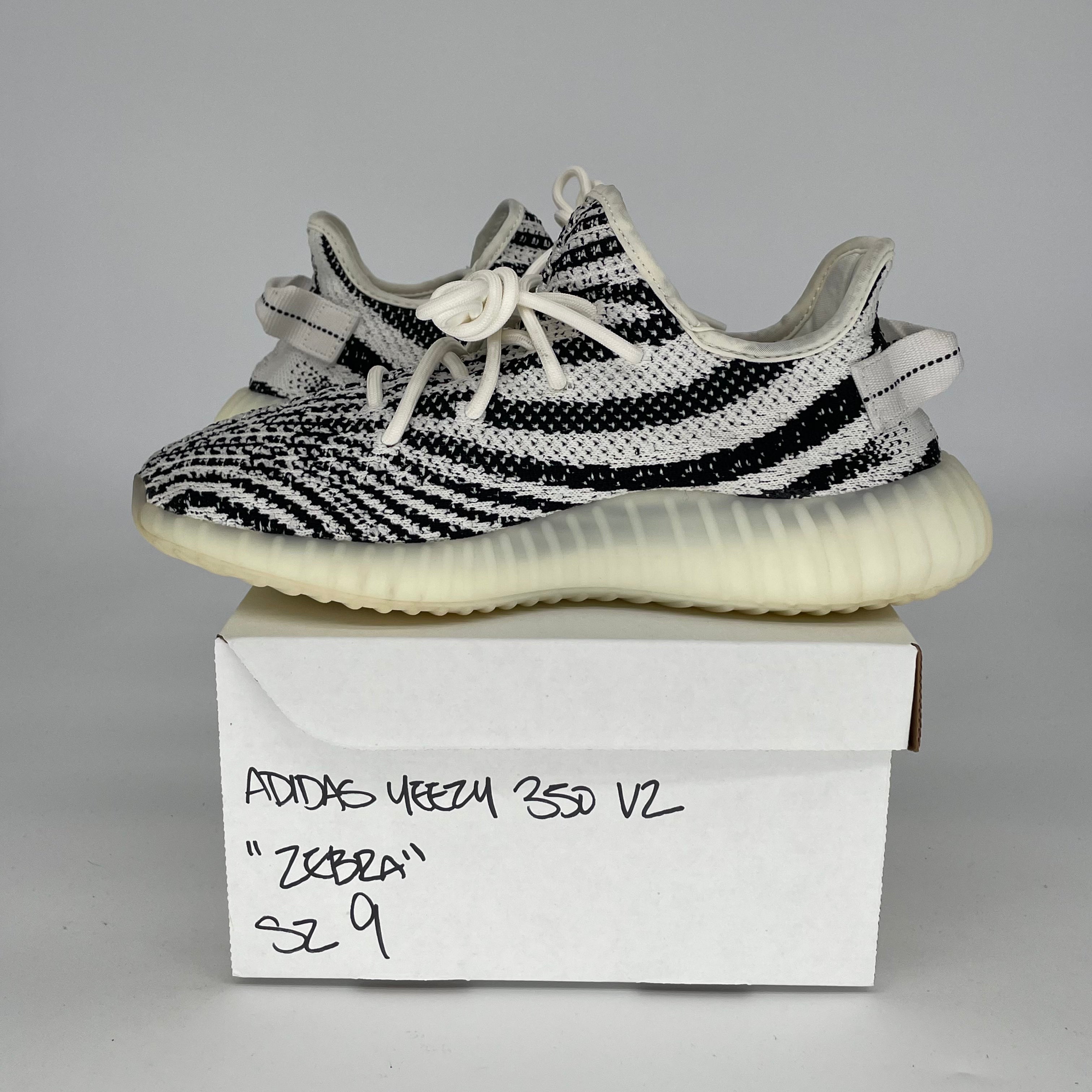 Adidas Yeezy Boost 350 V2 Zebra Sneakers - Men's Size 9 / Women's Size 10.5 (CP9654) | Comfortable Running Shoes for Gym, Casual Wear & Street Fashion