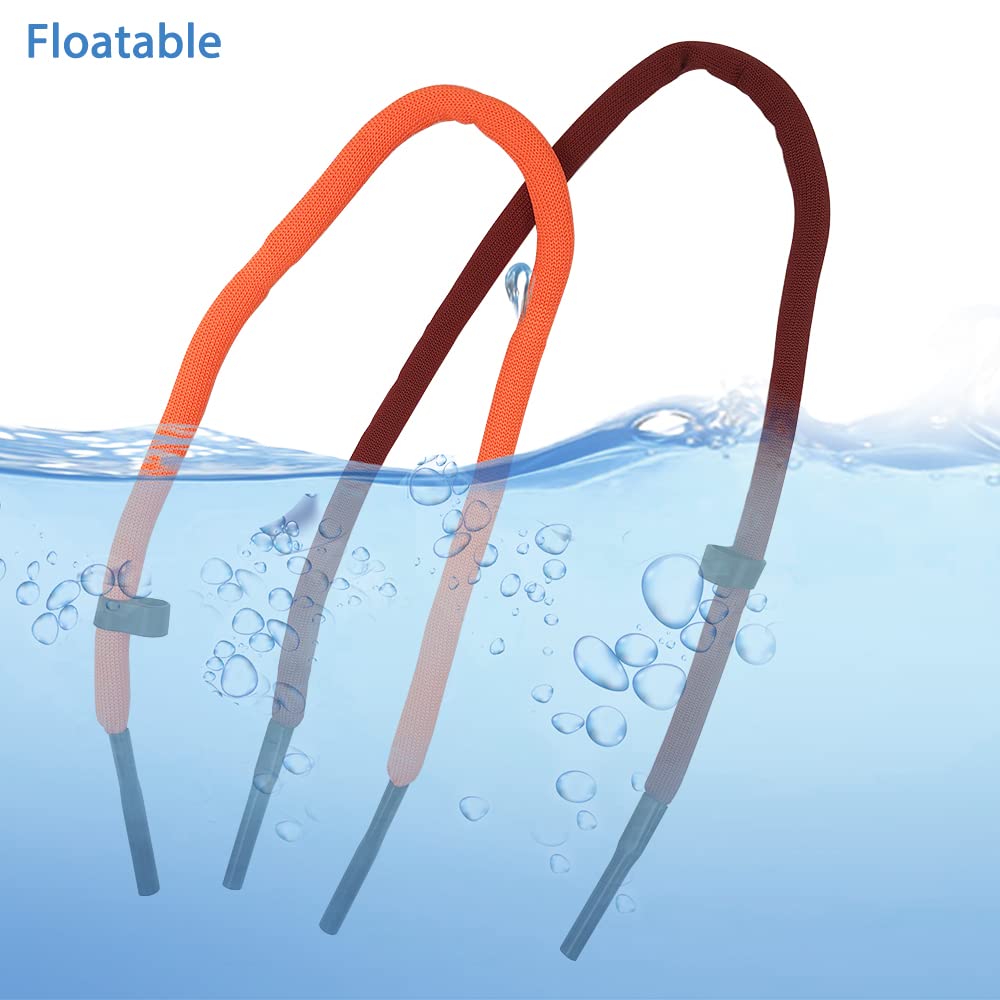 AFUNTA 8 PCS Adjustable Floating Sunglasses Straps - for Swimming, Surfing & Outdoor Safety