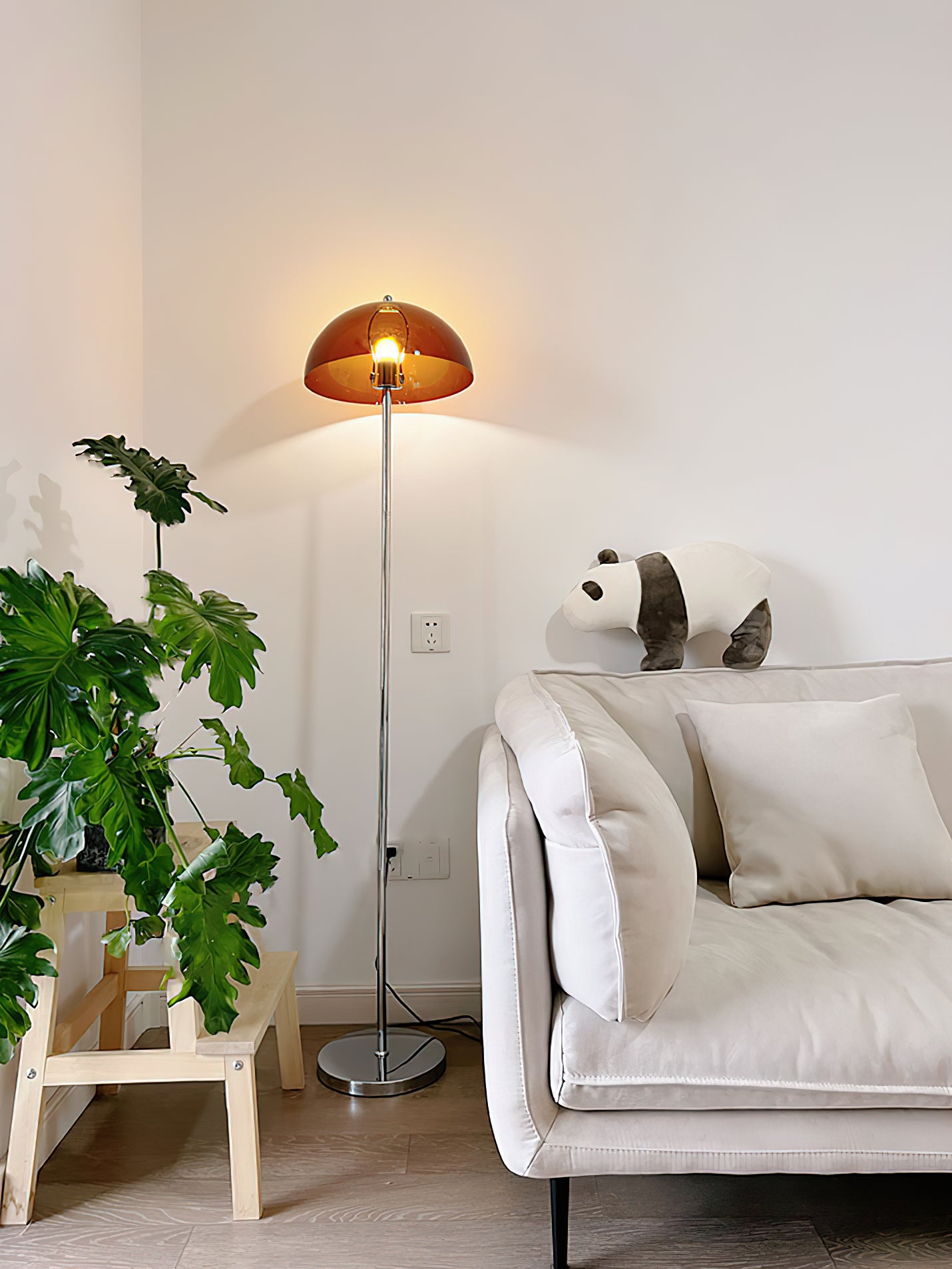 Modern Acrylic Mushroom Floor Lamp - Dimmable LED Standing Light for Living Room, Bedroom & Office - Soft Ambient Lighting for Home Decor & Relaxation