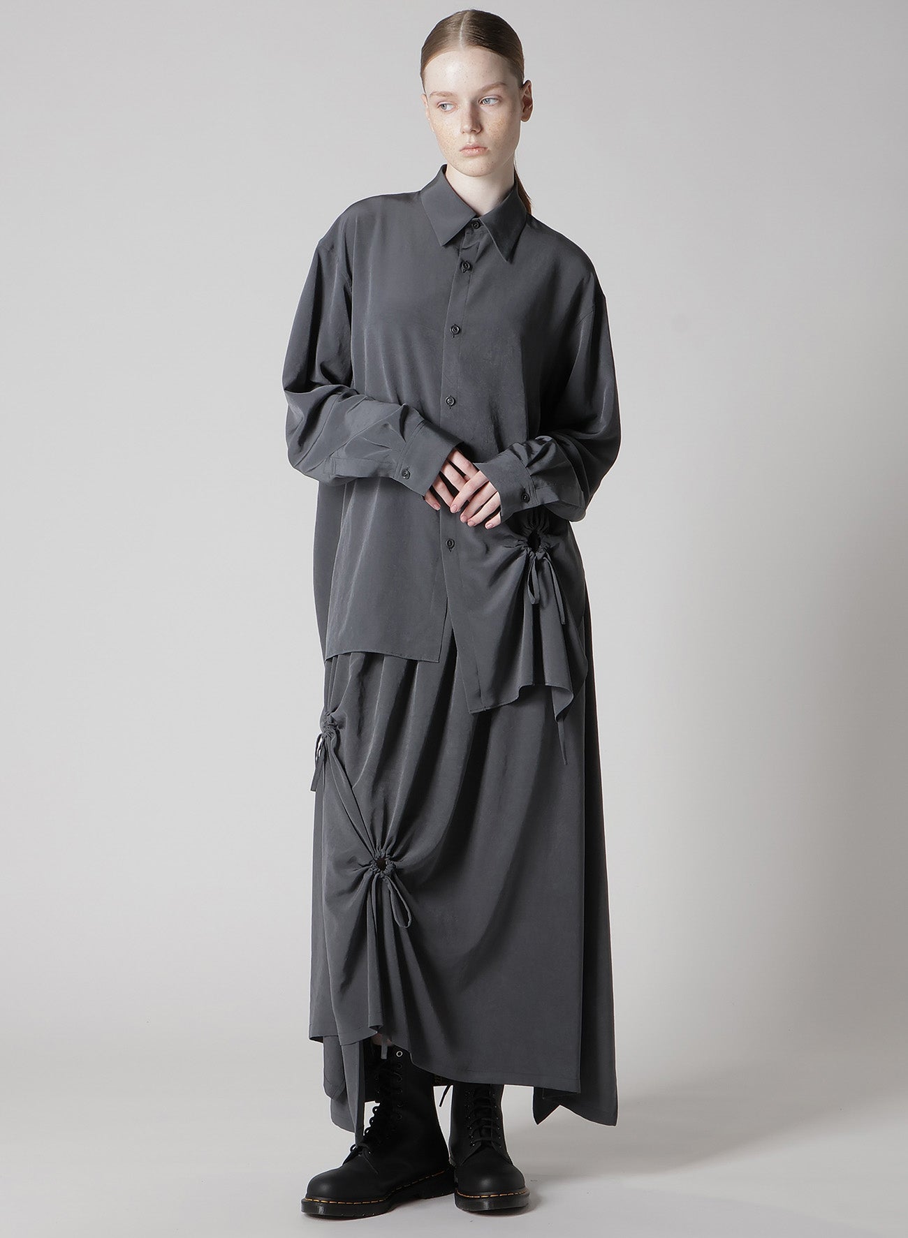 Elegant Crepe de Chine Circle Gathered Skirt - Flowy A-Line Midi Skirt for Women | Perfect for Office Wear, Cocktail Parties & Summer Outfits