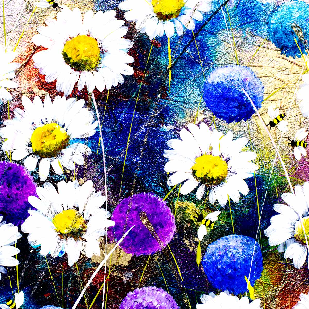 Alliums and Daisies Original Floral Art Print - Perfect for Home Decor, Wall Art & Gift Giving