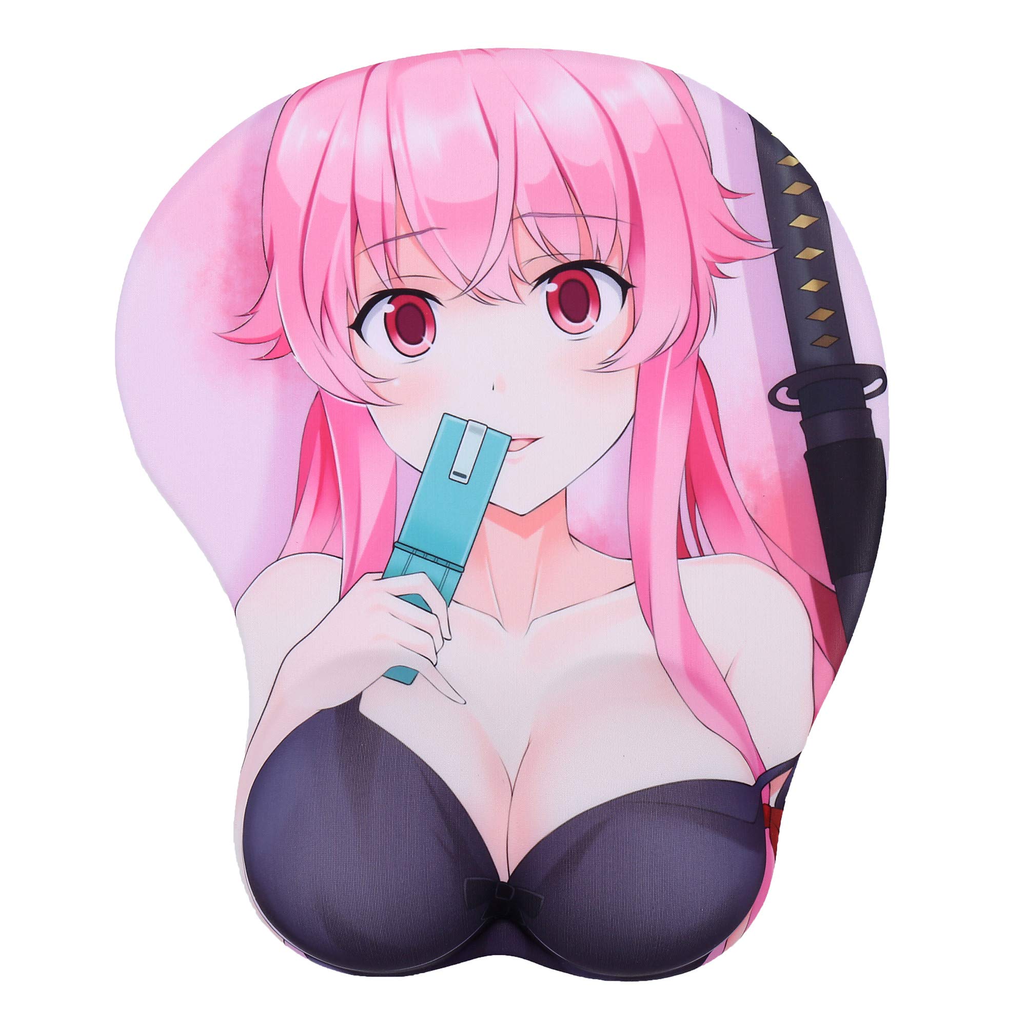 Anime Gaming Mouse Pad with Wrist Rest - Mirai Nikki Gasai Yuno 3D Mousepad (2-Way Skin) for PC, Laptop, Office & Gaming Setup