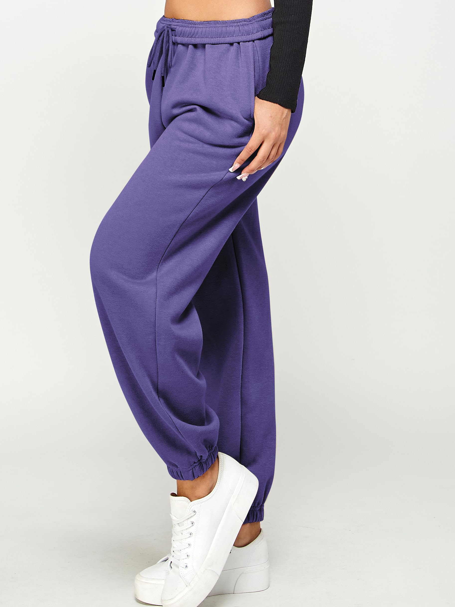 Women's High Waisted Fleece Sweatpants - Soft Warm Joggers with Pockets, Cozy Lounge Pants for Winter | Perfect for Yoga, Running Errands & Relaxing at Home