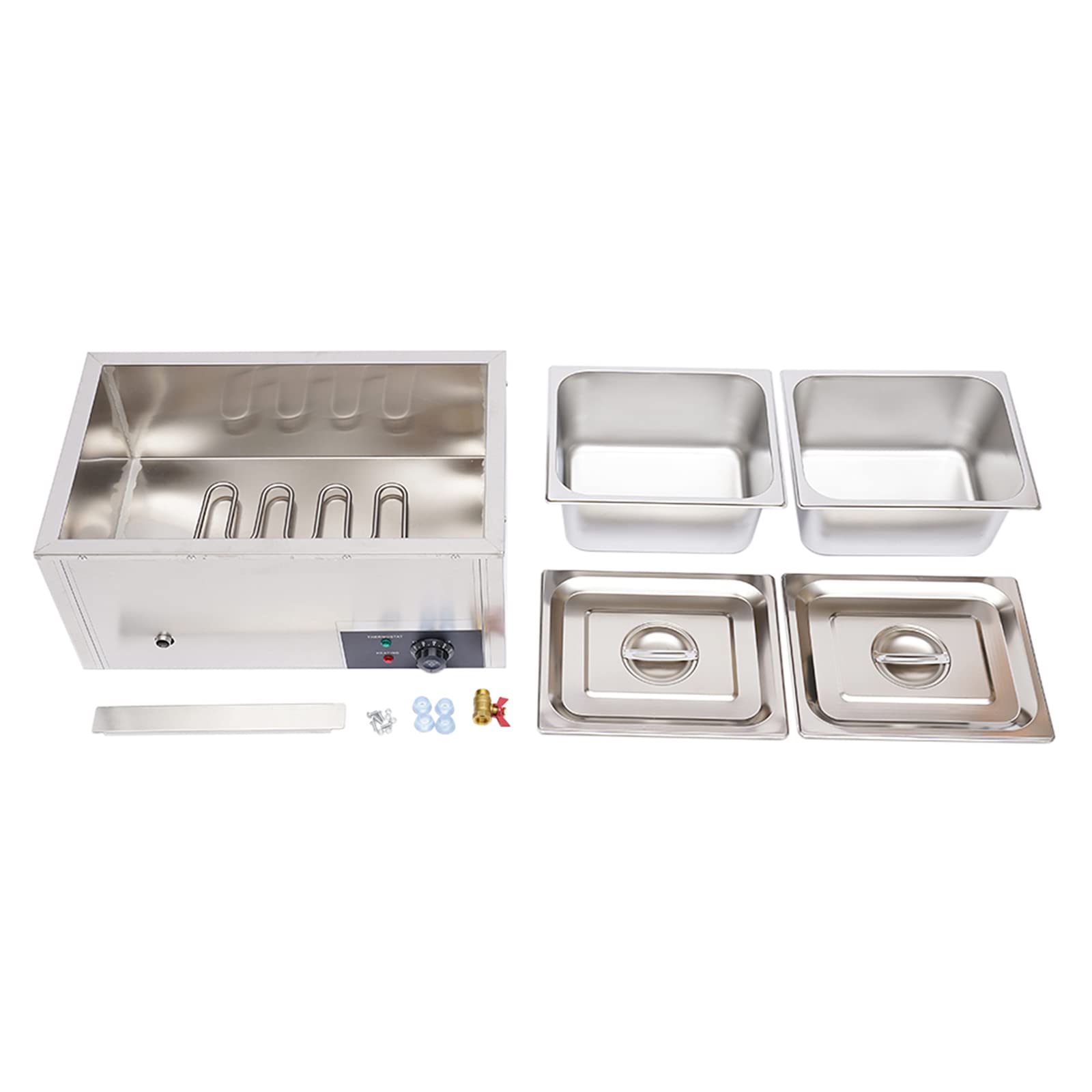 2-Pan Commercial Countertop Food Warmer - 110V 850W Electric Steam Table with 5.9