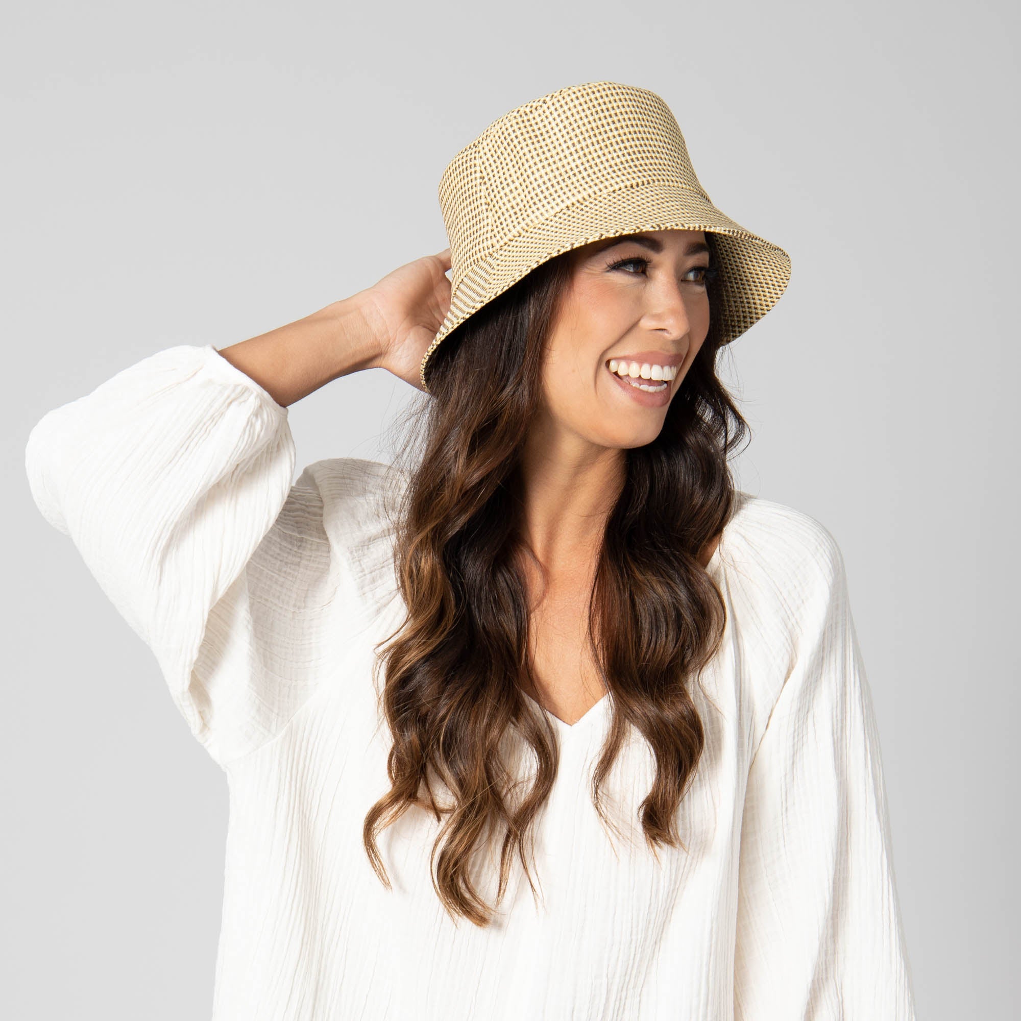 Women's Stylish Textured Woven Bucket Hat - Sun Protection Summer Beach Hat for Outdoor Activities, Travel & Fashion Accessories