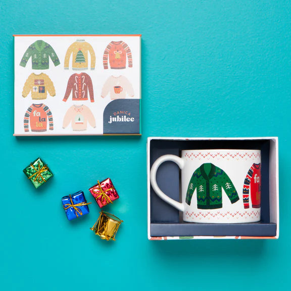 Festive Ugly Christmas Sweater Mug Gift Set in Box - Perfect for Holiday Parties, Secret Santa & Cozy Winter Mornings