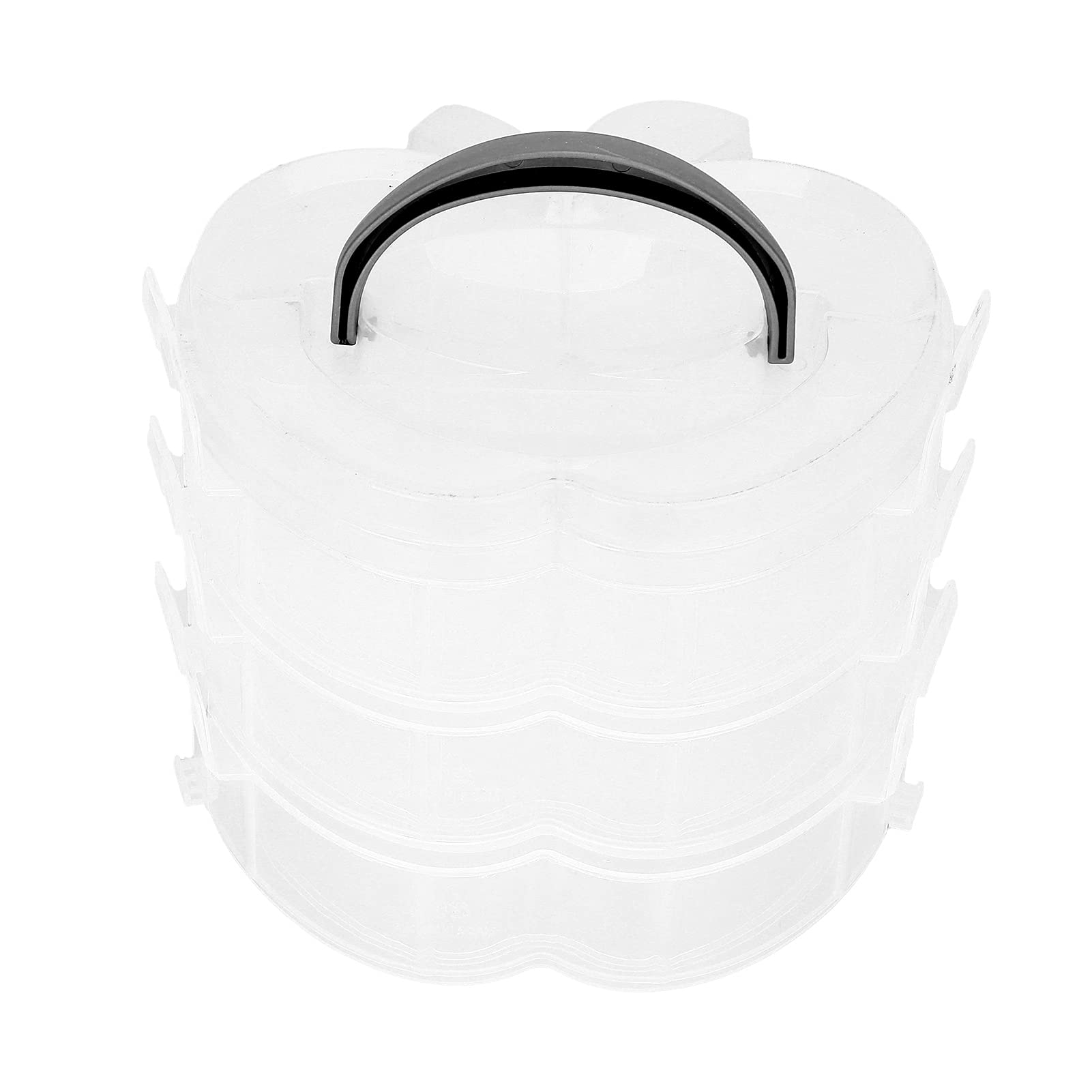 3-Tier Plastic Storage Box with Layered Design - White Toy & Tool Organizer for Kids Room, Playroom, Garage & Office Organization