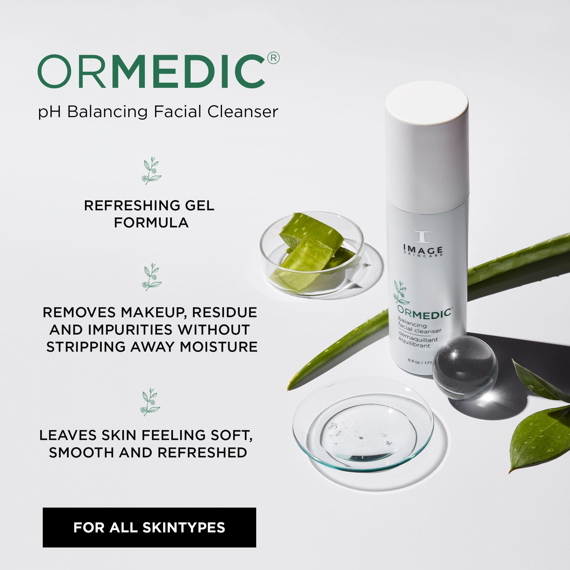 IMAGE Skincare Ormedic pH Balancing Facial Cleanser - Gentle Foaming Face Wash with Aloe Vera for Hydration | Perfect for Sensitive & Dry Skin Care Routine