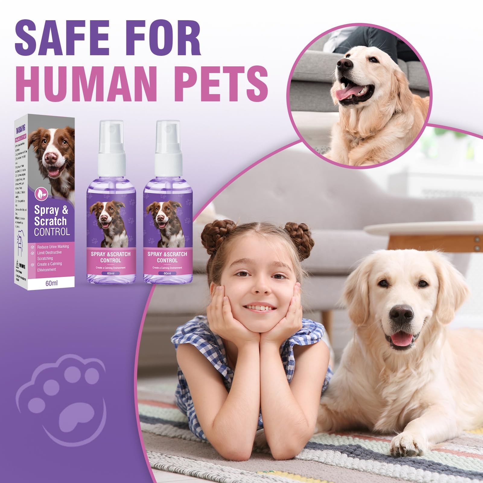 **Calming Spray for Dogs - 2 Pack Dog Anxiety Relief with Pheromones, Stress & Fear Relief for Puppies & Adult Dogs - Odorless Relaxing Spray for Travel, Vet Visits, Fireworks & New Environments**