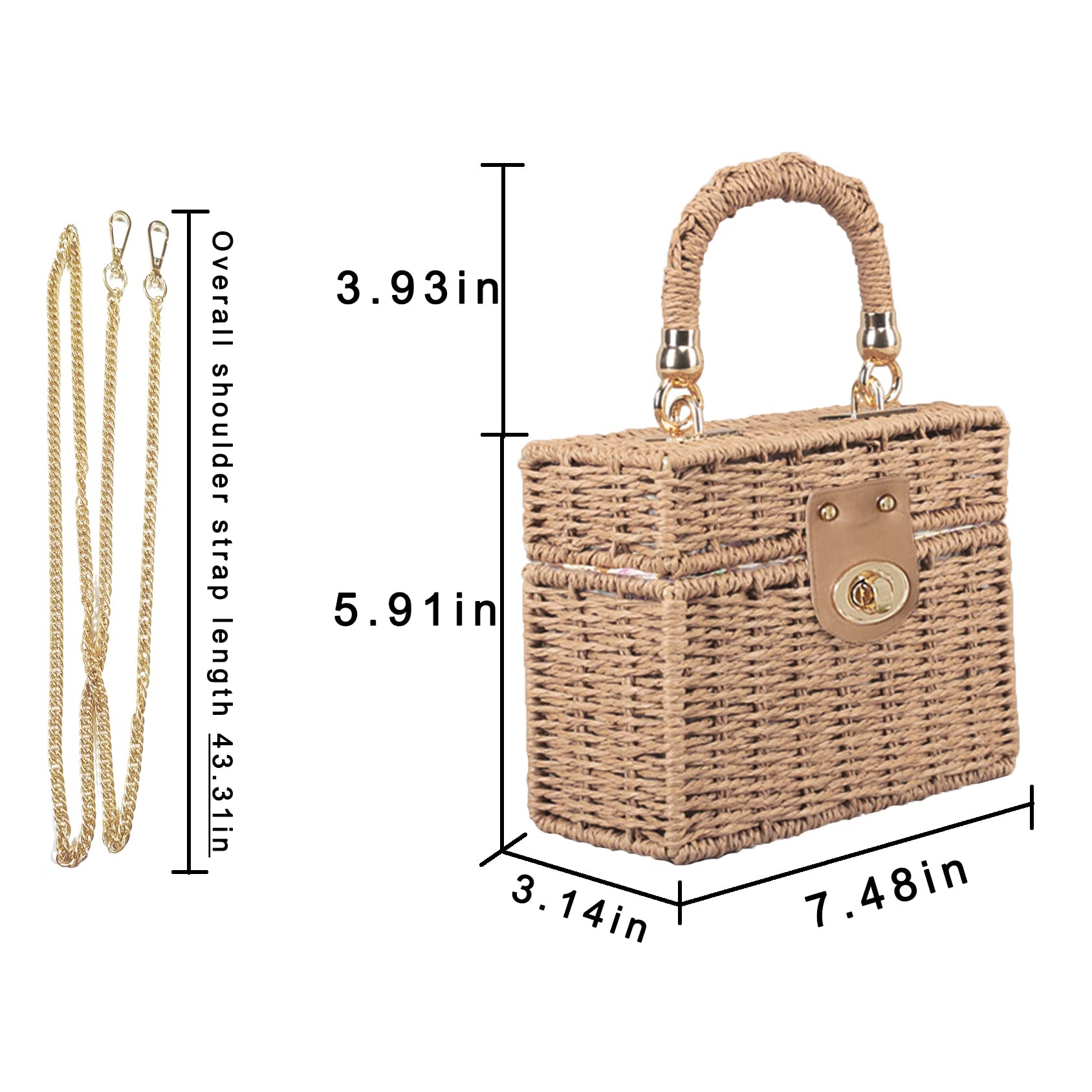 Stylish Women's Straw Woven Crossbody Bag - Rattan Beach Purse for Summer Vacation, Travel, and Outdoor Activities | Eco-Friendly Wicker Handbag for Casual Outings, Shopping, and Picnics