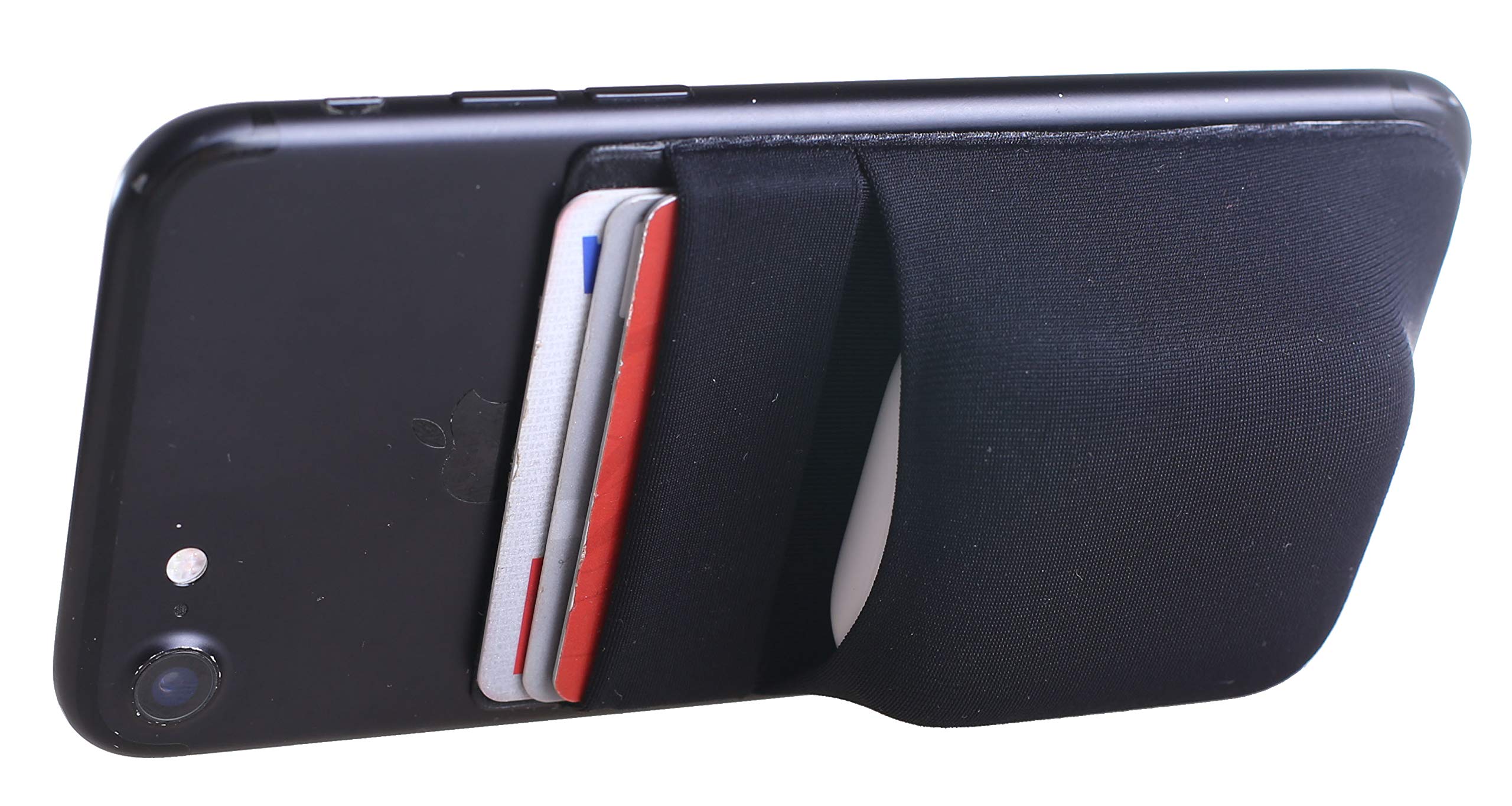 2-Pack Phone Wallet Sticker - Double Pocket Credit Card Holder for iPhone & Android - Secure ID & Card Holder for Back of Phone (Black) - Perfect for Travel, Shopping & Everyday Use