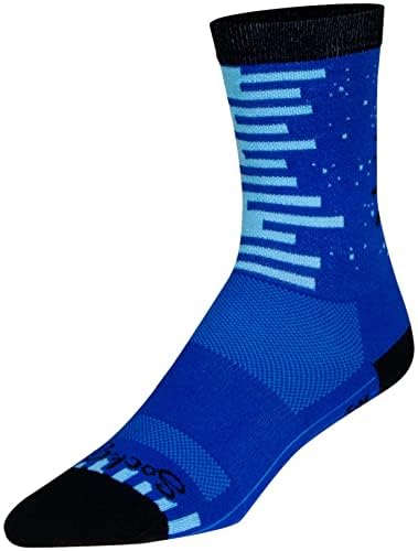 SockGuy Crew 6 Inch Night & Day Cycling Running Socks for Men & Women - Moisture Wicking, Breathable Athletic Socks (Large/X-Large) - Perfect for Cycling, Running, Hiking & Gym Workouts