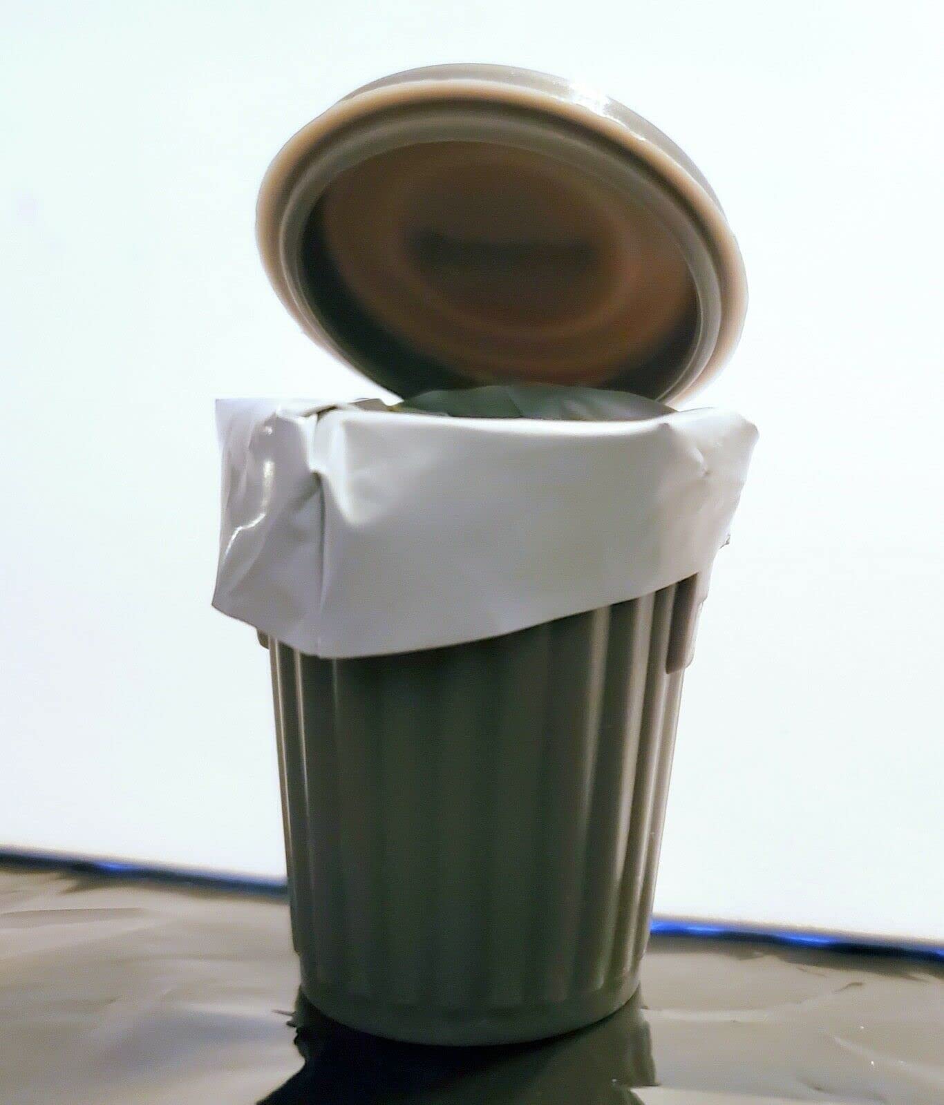 Miniature Silver Trash Can with Liner - Small Garbage Bin for Dollhouse, Fairy Garden, Home & Office Decor - Perfect for Miniature Scenes, DIY Projects & Collectors