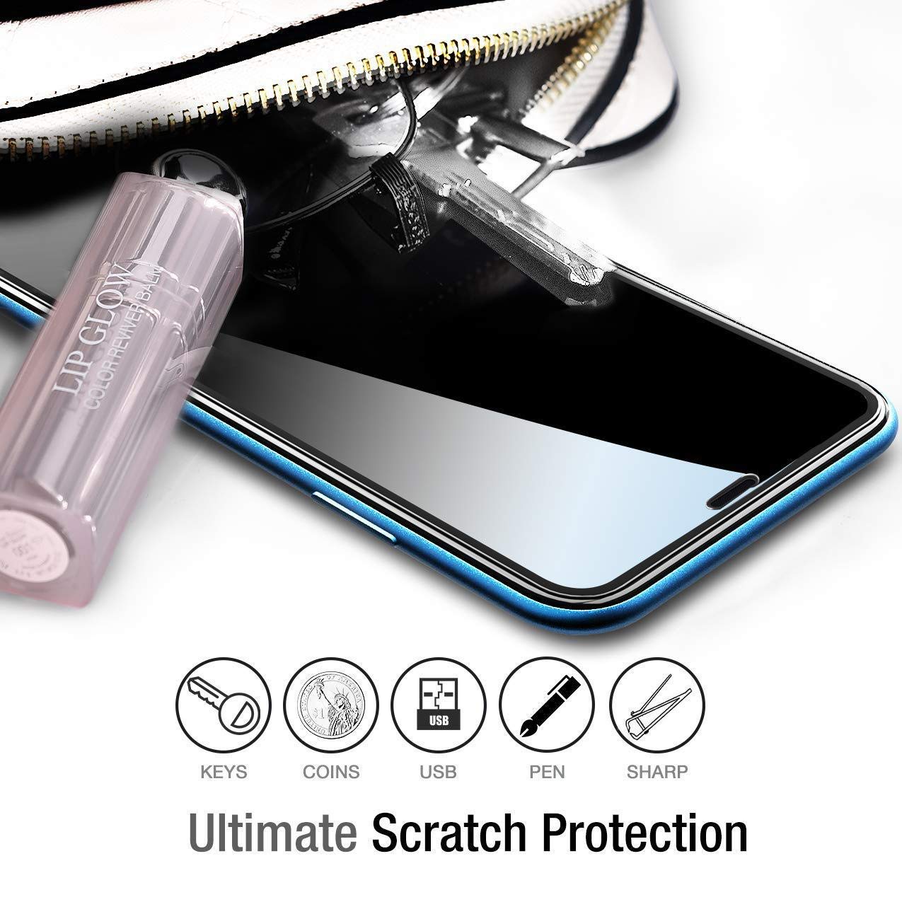 BoxWave ClearTouch Glass Curve Screen Protector for Apple iPhone 11 - 9H Tempered Glass, Anti-Scratch, Bubble-Free Installation (Jet Black) - Perfect for Everyday Protection Against Drops and Scratches