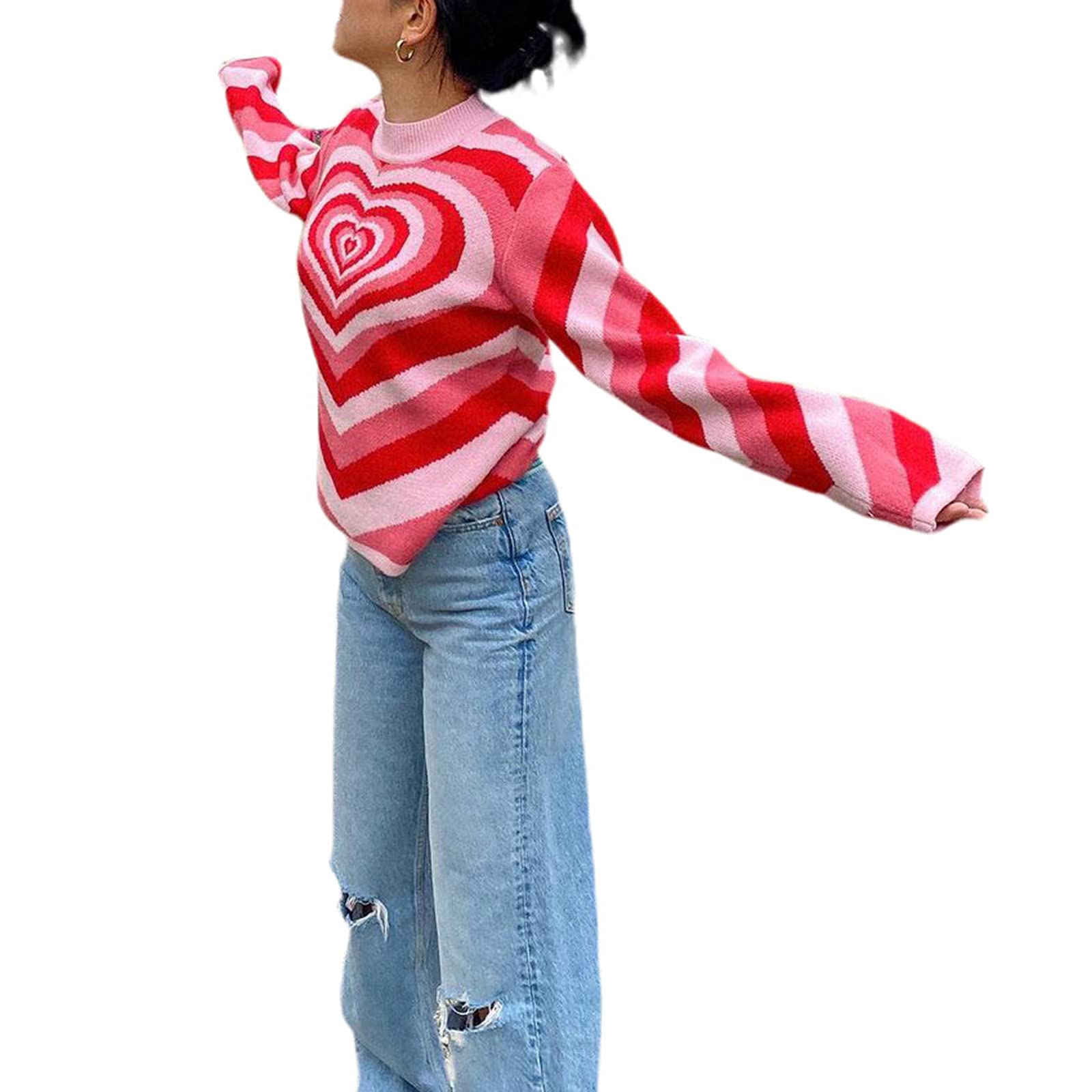 Women's Vintage Argyle Oversized Sweaters - Geometric Knit Crew Neck Pullover Jumper for Casual Streetwear & Winter Fashion | Perfect for Coffee Dates, Office Wear & Weekend Outfits