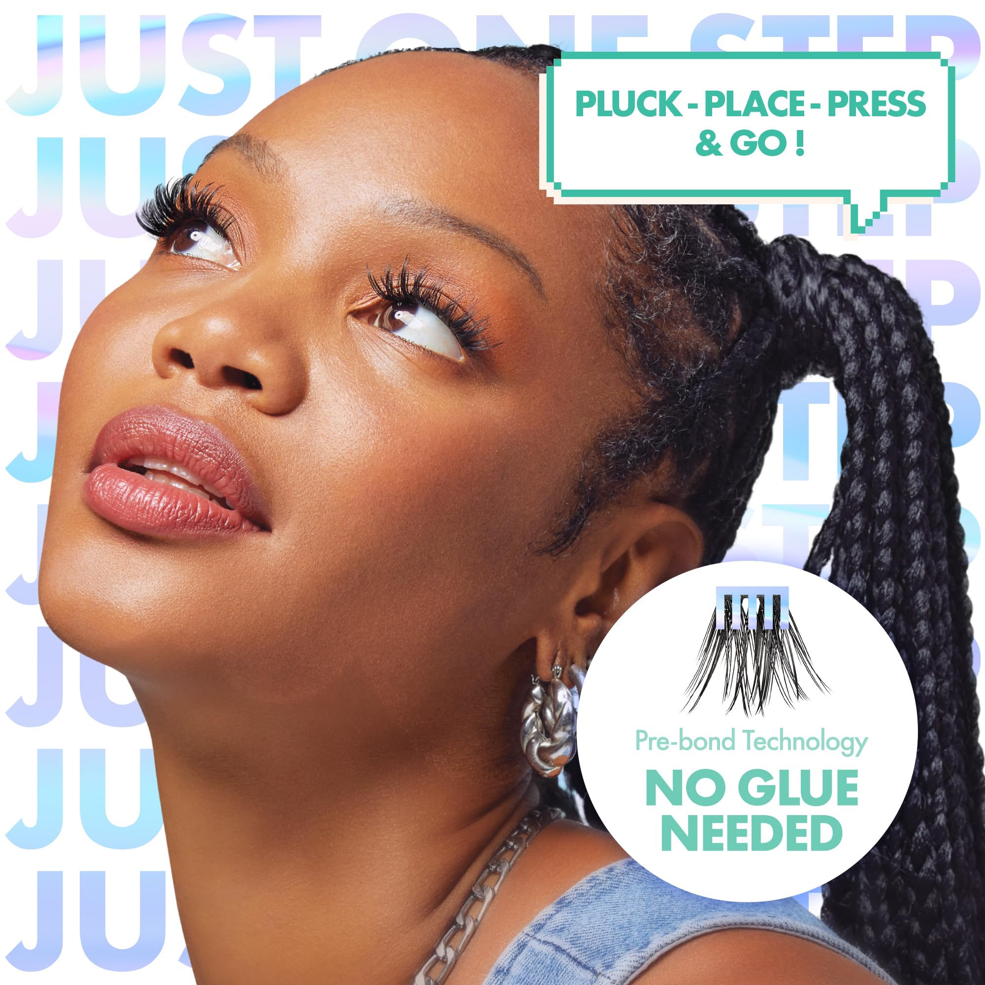 i-ENVY Press&Go Self-Adhesive Eyelash Clusters - No Glue Needed False Lashes for Easy 1-Step Application | No Damage or Residue | Perfect for Daily Wear, Parties & Special Occasions (Glam Day Extreme)