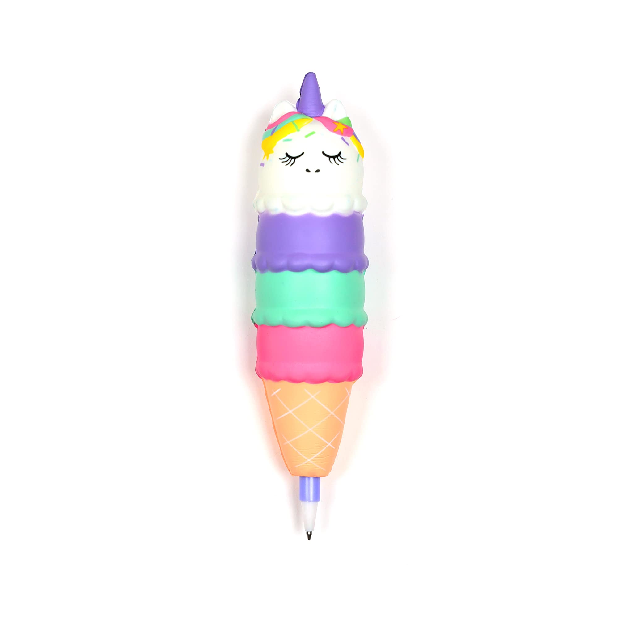Unicorn Ice Cream Squishy Ballpoint Pen - Cute Kawaii Writing Tool for Kids, Students & Office Use - Fun Stress Relief Gift for Girls, Boys & Adults - Perfect for Journaling, Note Taking & DIY Crafts