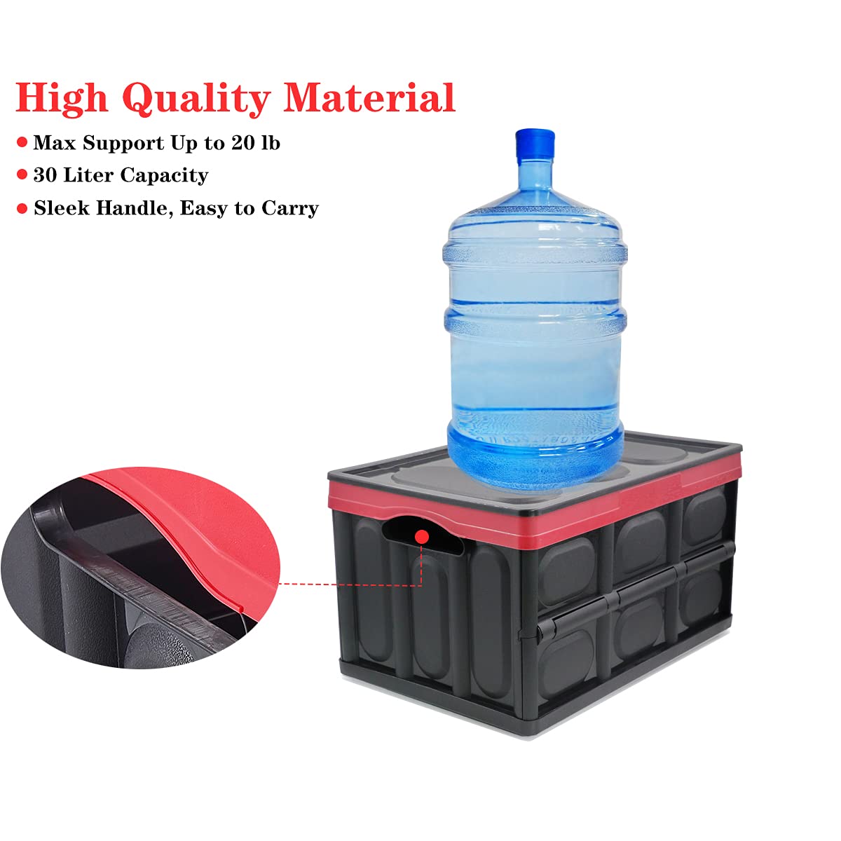 GUOZI 30L Collapsible Storage Bin with Lid - Durable Plastic Folding Storage Crate | Stackable Organizer Box for Toys, Photos, Office, Nursery, Wardrobe & Bookshelf | Perfect for Home Organization & Space Saving