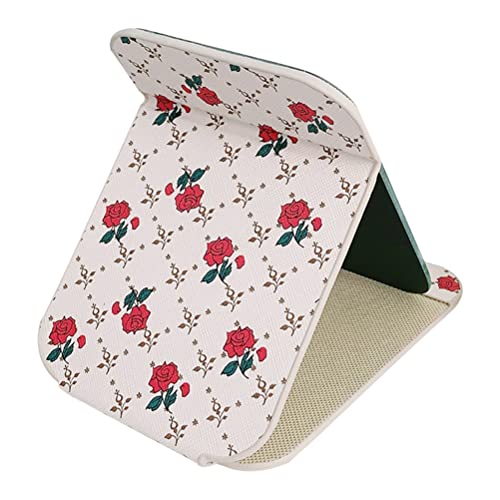Vintage Rose Makeup Mirror - Foldable Desktop Cosmetic Mirror with Stand | Perfect for Vanity, Dressing Table & Travel | Elegant Home Decor & Gift Idea