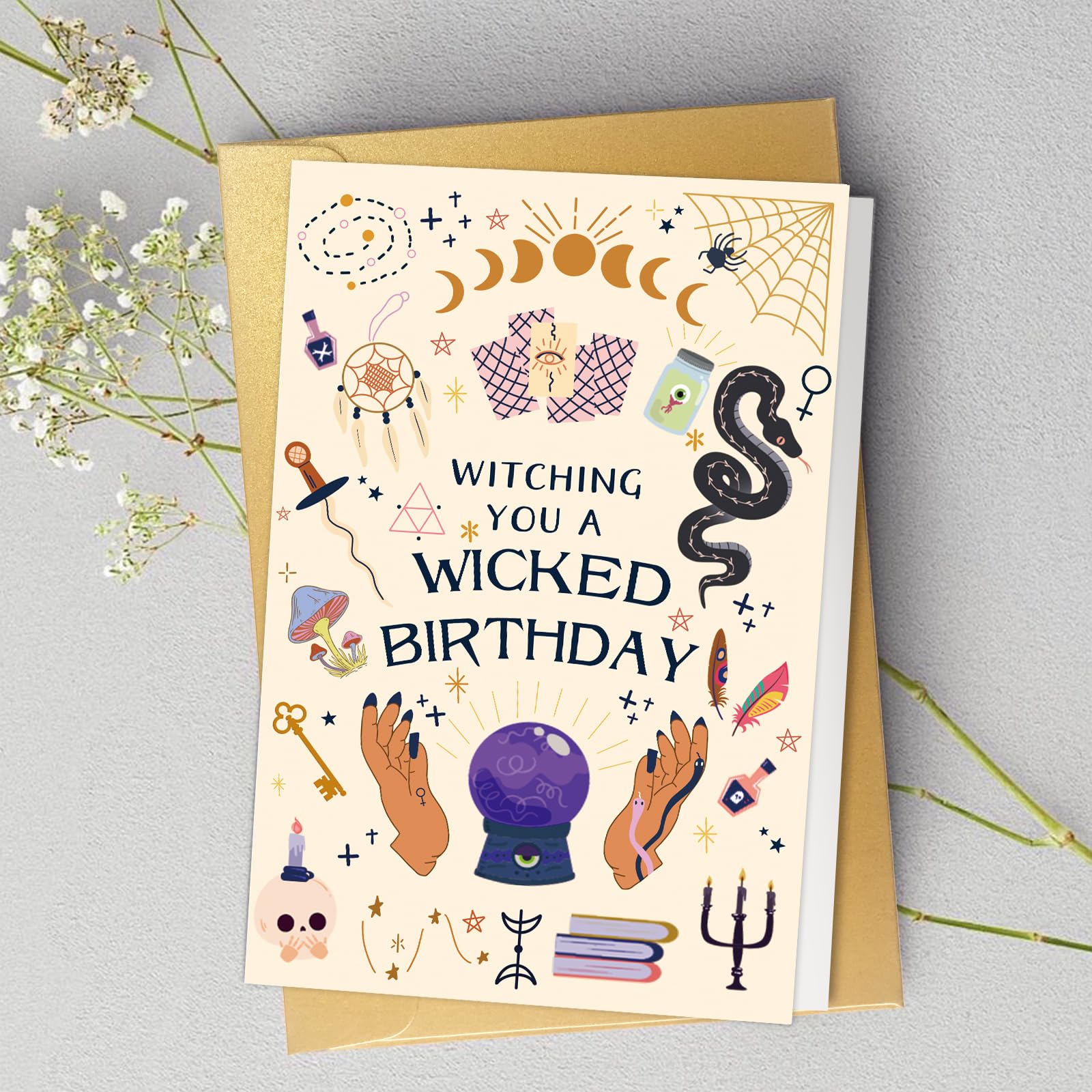 Funny Halloween Birthday Card - Pun Wicked Witch Theme | Halloween & Birthday Greeting Card for Friends & Family | Perfect for Halloween Parties & Birthday Celebrations