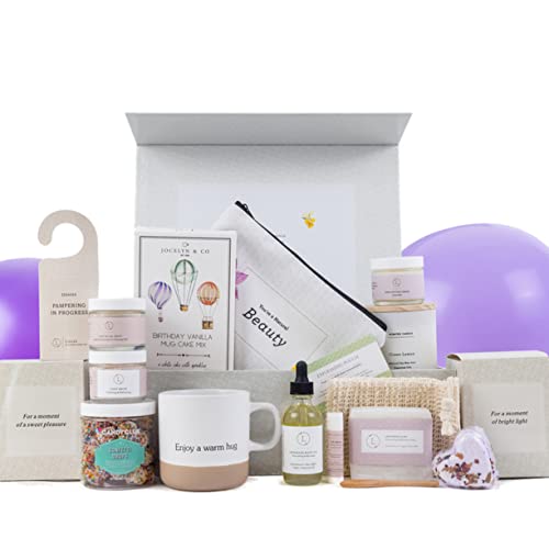 Luxury Birthday Spa Gift Box for Women - 15-Piece Relaxing Pampering Set with Handmade Gift Basket - Perfect for Birthdays, Mother's Day, Anniversary & Self-Care (Lizush Luxury Gift Set)
