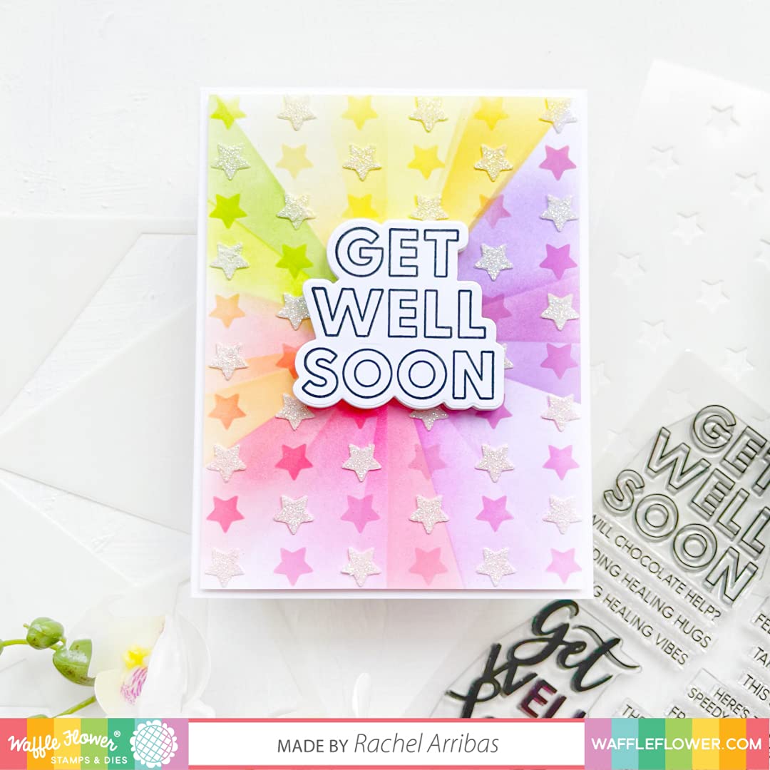 Waffle Flower Get Well Card Die Set - Floral Embossing Cutting Dies for DIY Greeting Cards, Scrapbooking, and Paper Crafts - Perfect for Handmade Get Well Soon Cards and Invitations