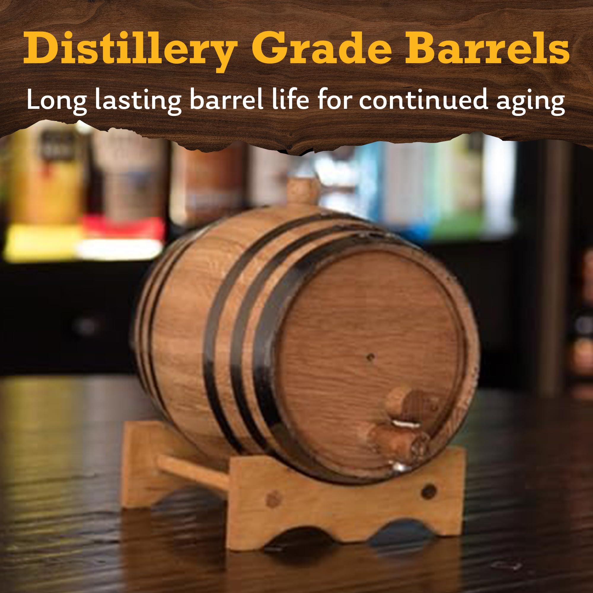 Custom Engraved 2 Liter Oak Barrel for Aging Whiskey, Rum, Tequila, Bourbon, Scotch & Wine - Handcrafted Charred Oak Barrel for Home Distilling & Personalized Gifts - Perfect for Home Bars, Man Caves & Whiskey Enthusiasts