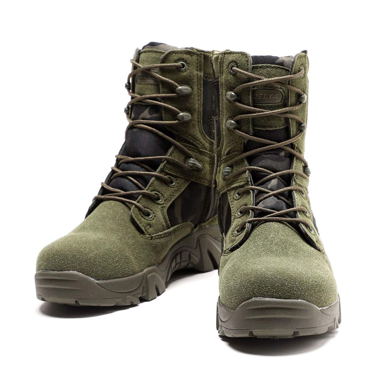 Men's Tactical Boots - High-Top Military Training Shoes for Outdoor Hiking, Climbing & Combat | Durable Army Boots in Green | Size 41/UK 7.5/US 8 | Perfect for Adventure, Survival & Heavy Duty Activities