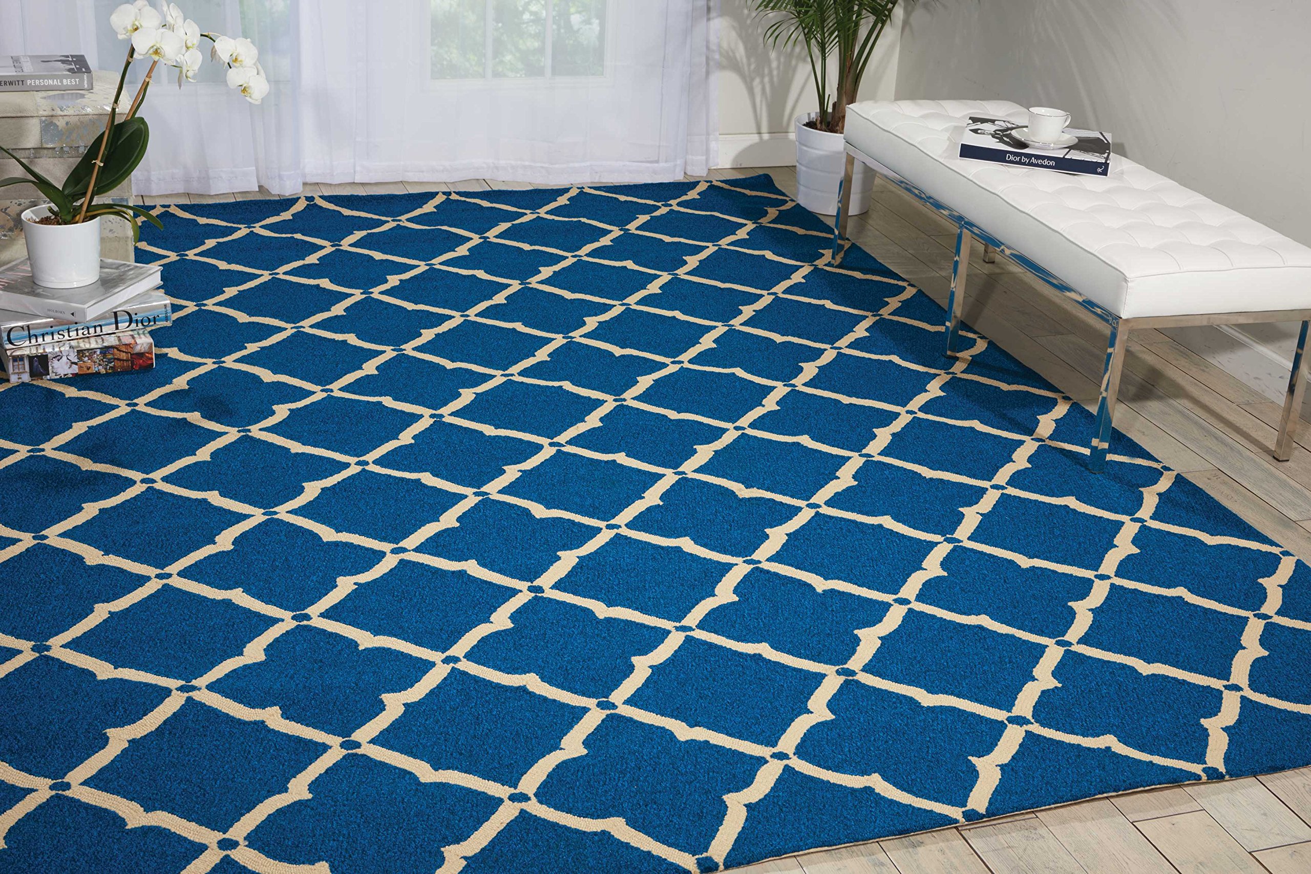 Nourison Portico Indoor/Outdoor Navy Blue 8' x 10'6