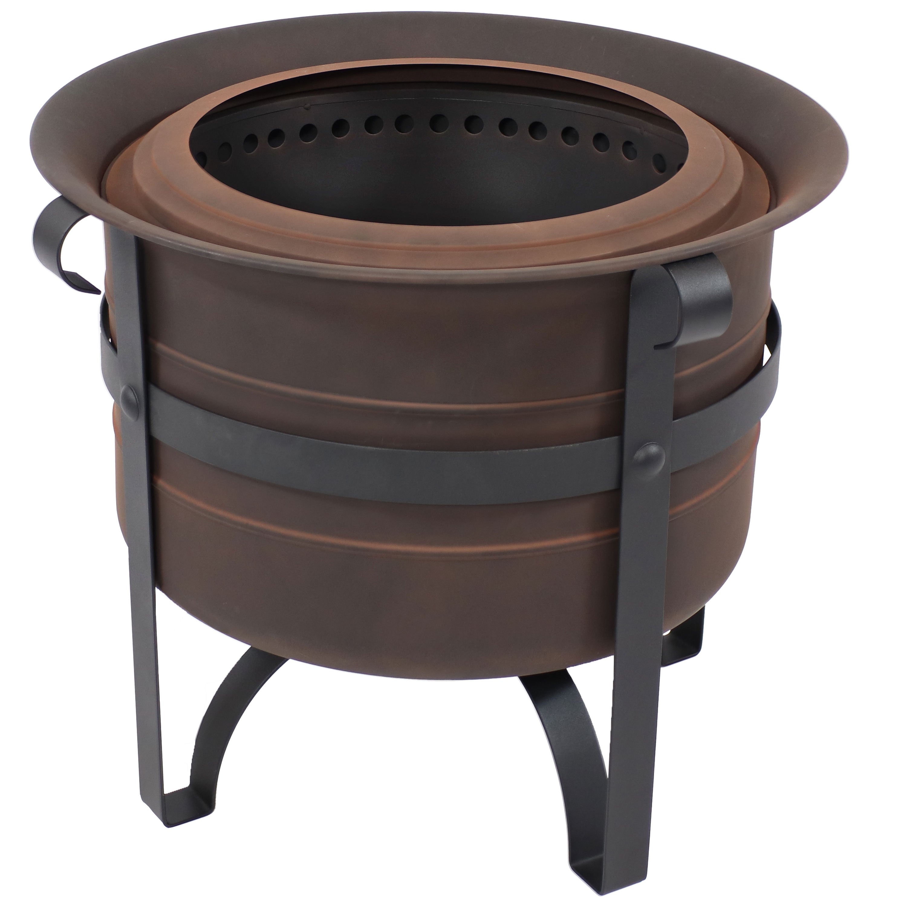 Sunnydaze Cauldron Style 23-Inch Outdoor Smokeless Fire Pit - Perfect for Backyard Gatherings, Camping & Patio Relaxation