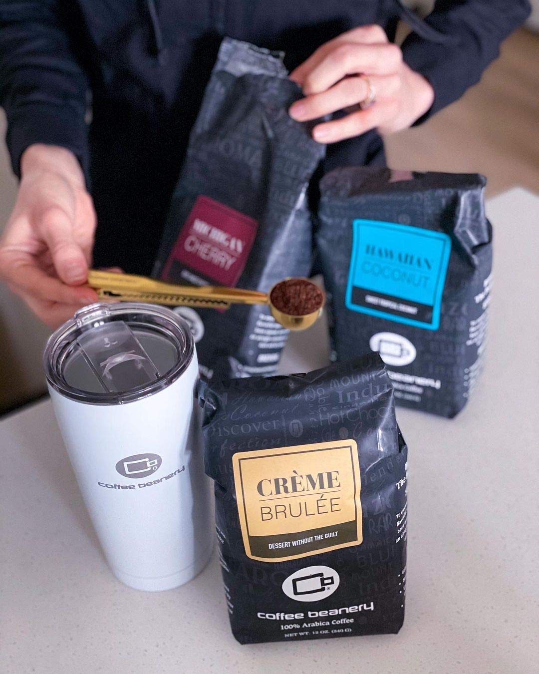 Premium Creme Brulee Flavored Arabica Coffee - Medium Roast Whole Bean, 12oz Bag - Perfect for Breakfast, Dessert & Gourmet Coffee Lovers