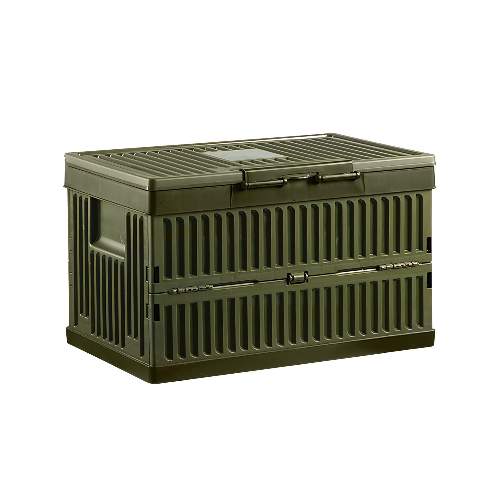 Foldable Storage Box with Lid - Green Collapsible Organizer for Home, Office, Closet & Travel - Space Saving Storage Solution