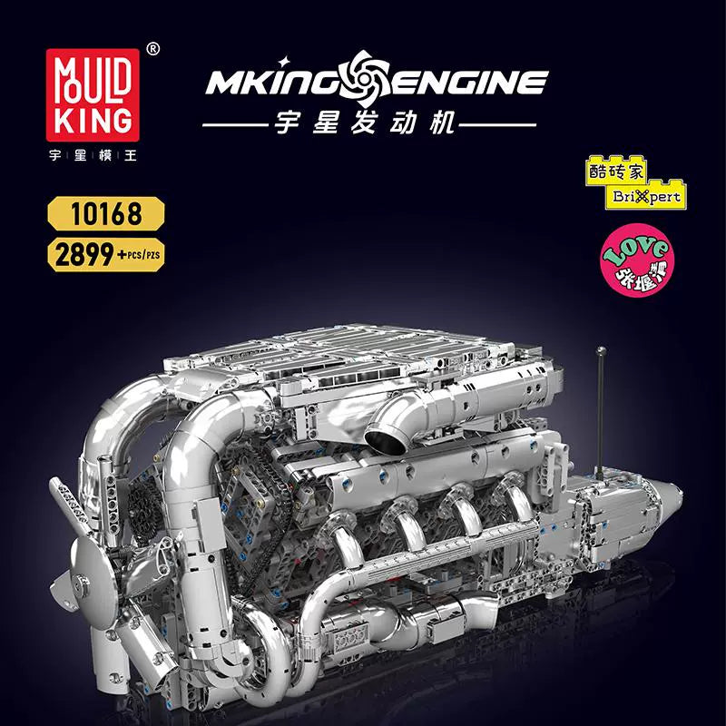 2899pcs Mouldking 10168 V8 Twin Turbo Dynamic Edition Building Blocks Set - Perfect for Adults & Kids STEM Toys, Car Model Collection, and Creative DIY Projects
