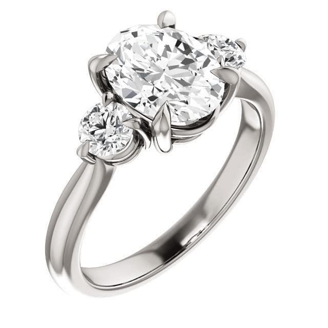 2 CT Oval Colorless Moissanite Engagement Ring for Women - Sterling Silver & Solid Gold Wedding Bridal Ring Set - 4-Prong Eternity Diamond Solitaire - Perfect for Proposals, Anniversaries & Special Occasions