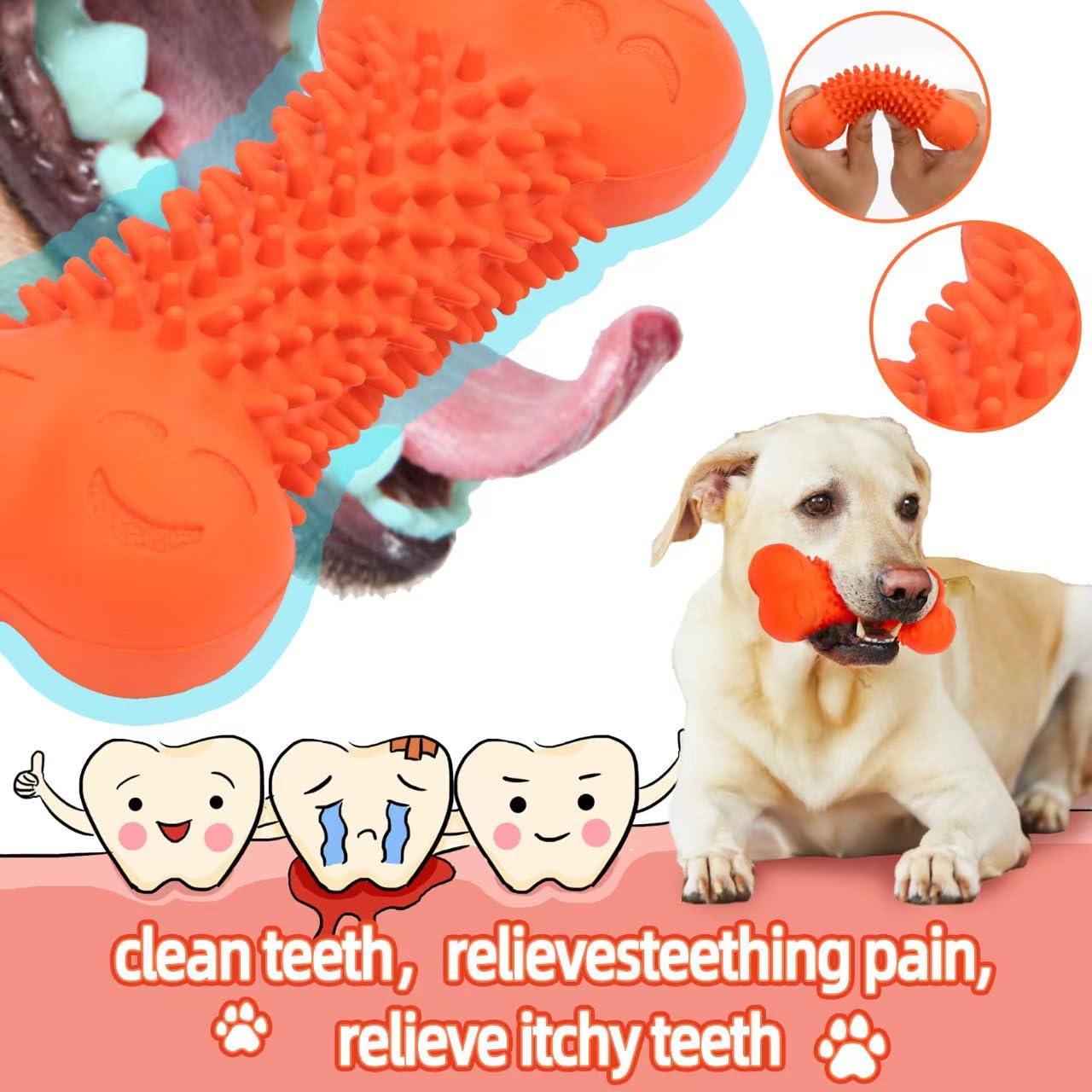 4 Pack Natural Rubber Puppy Chew Toys for Teething - Safe & Durable Dog Toys for Small & Medium Breeds Under 22 lbs (2-8 Months) - Perfect for Puppy Training, Boredom Relief & Dental Health