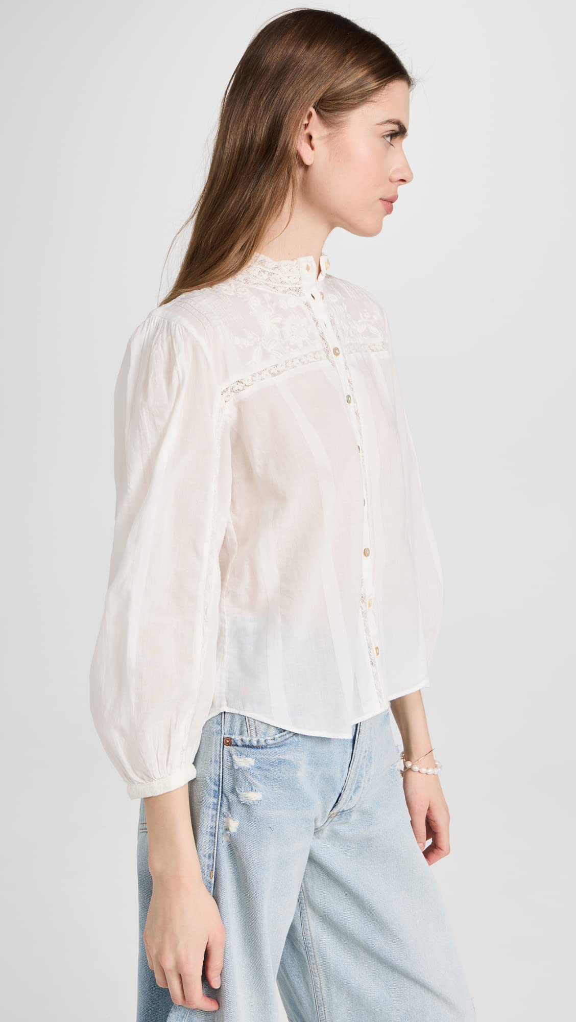 LOVESHACKFANCY Women's Ronda Top - Floral Print Blouse for Summer, Date Night & Vacation | Boho Chic Style Tops for Women
