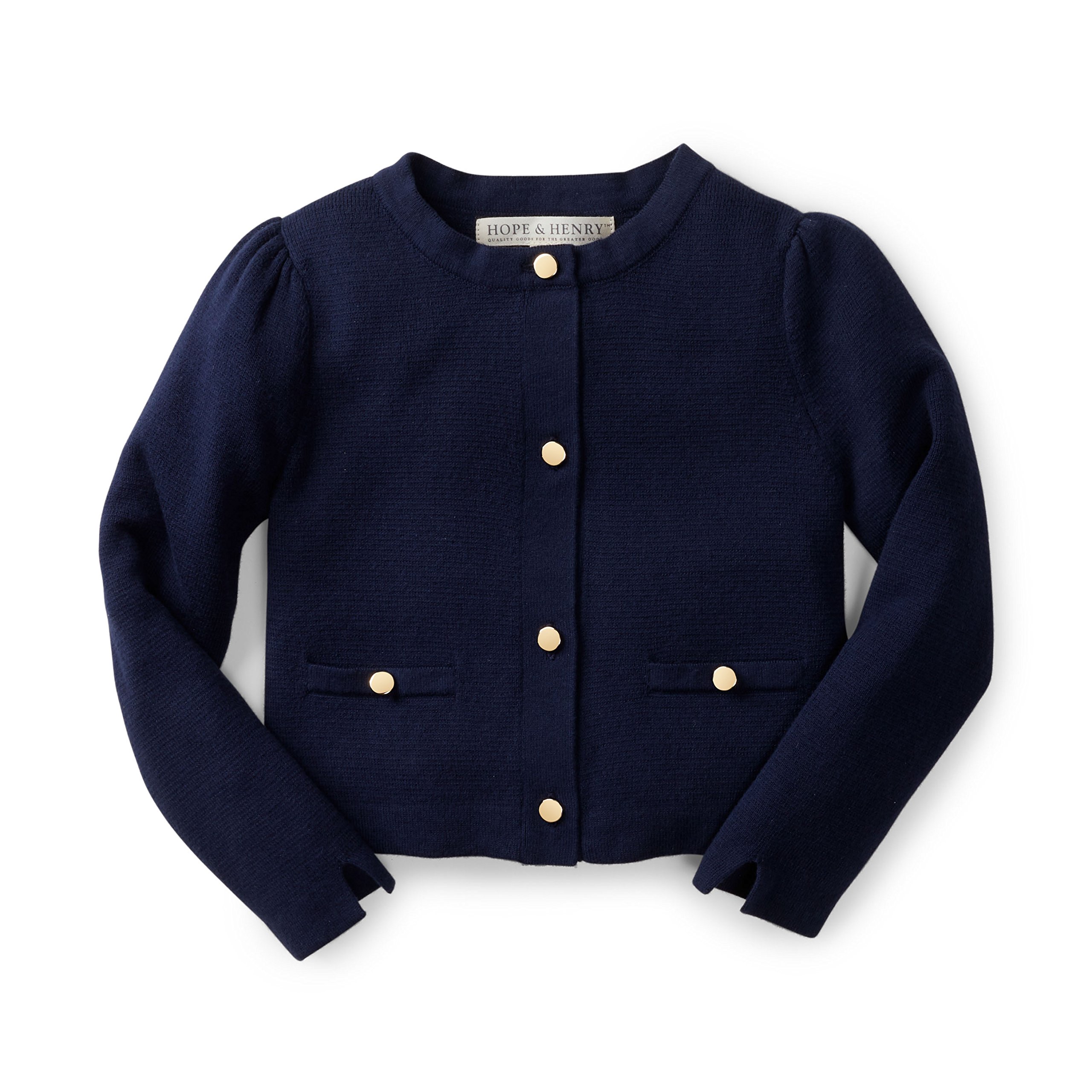 Hope & Henry Girls' Milano Stitch Cardigan Sweater | Soft Knit Pullover for Toddlers & Kids | Perfect for School, Playdates & Family Outings